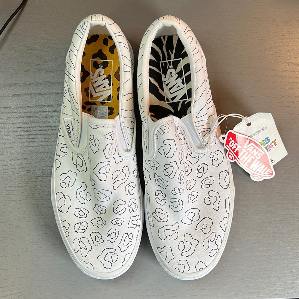 Vans UPaint White Animal Print Shoes